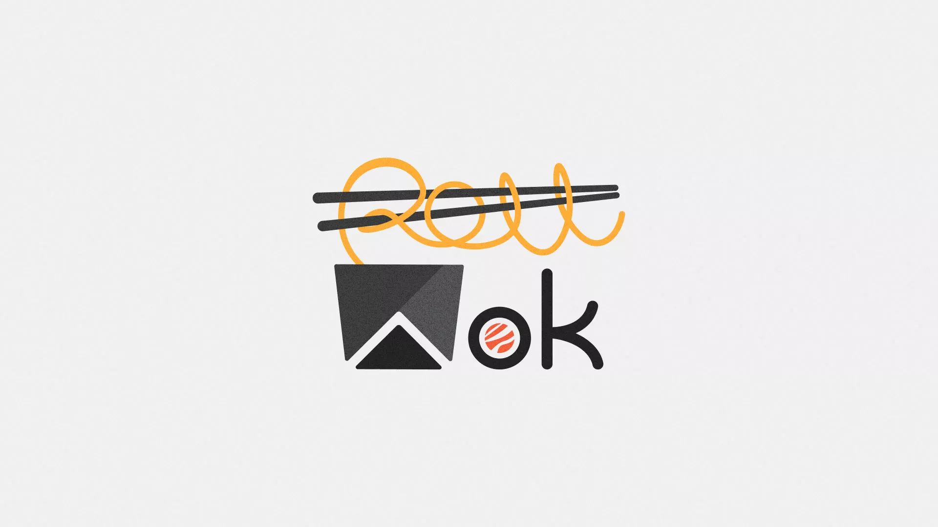 Разработка логотипа суши-бара «Roll Wok Club» в Пошехонье
